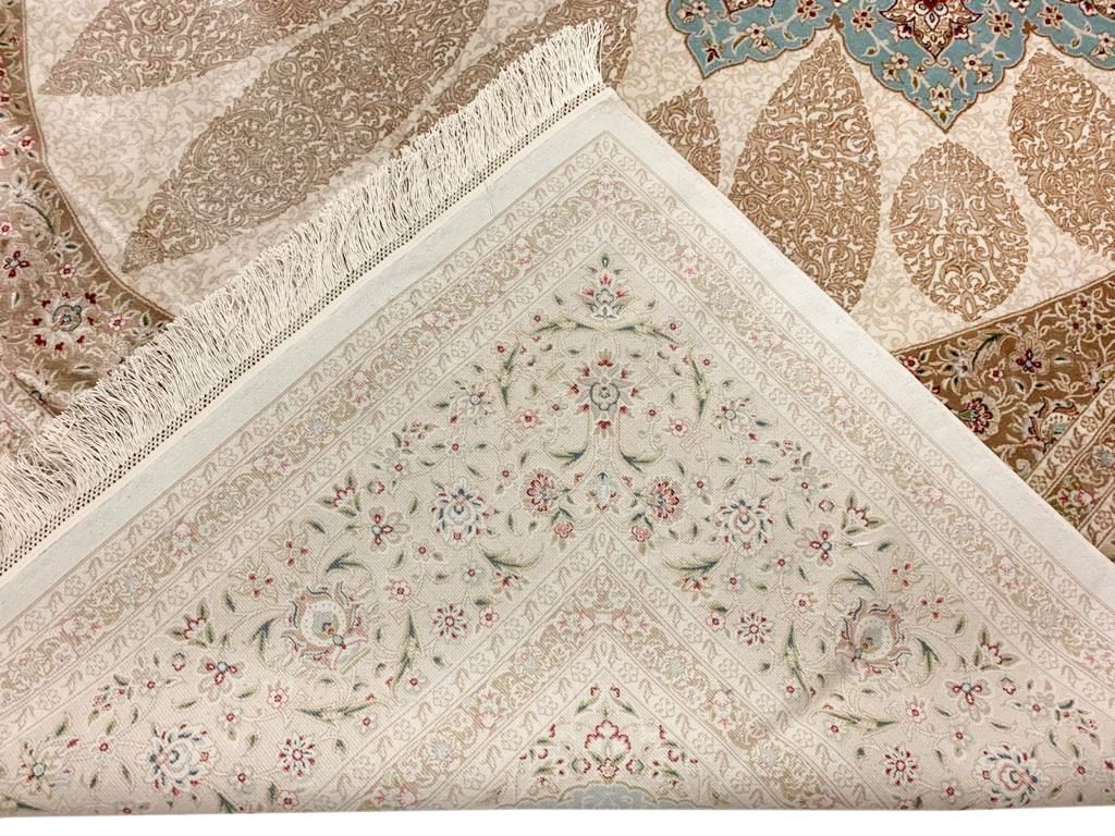 7x10 Beige and Blue Turkish Antep Rug