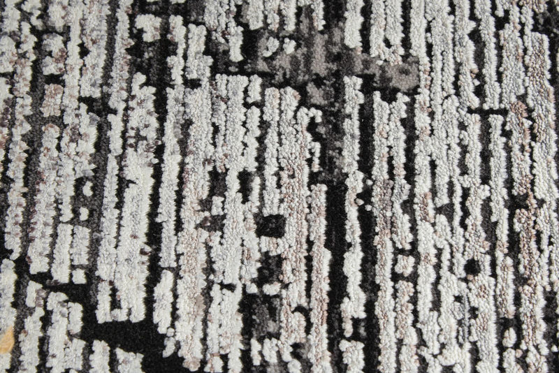 7x10 Black and White Turkish Antep Rug