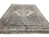 7x10 Gray and White Turkish Antep Rug