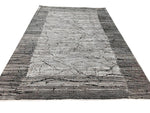 7x10 Black and White Turkish Antep Rug