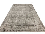 7x10 Gray and White Turkish Antep Rug