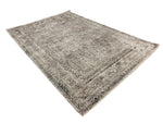 7x10 Gray and White Turkish Antep Rug