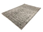 7x10 Gray and White Turkish Antep Rug