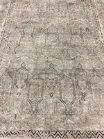 7x10 Gray and White Turkish Antep Rug