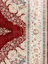 7x10 Red and Ivory Turkish Antep Rug