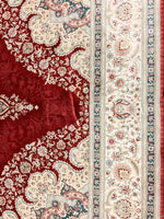 7x10 Red and Ivory Turkish Antep Rug