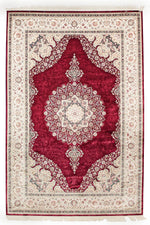 7x10 Red and Ivory Turkish Antep Rug