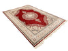 7x10 Red and Ivory Turkish Antep Rug