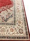 7x10 Red and Ivory Turkish Antep Rug