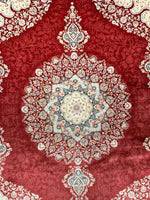 7x10 Red and Ivory Turkish Antep Rug