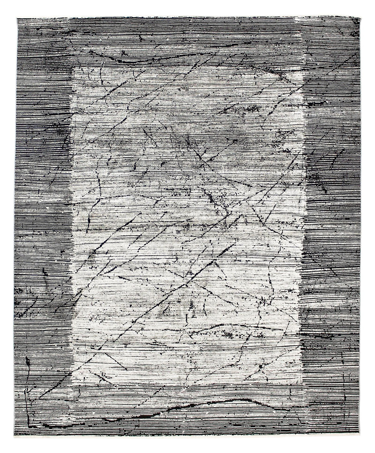 8x10 Gray and Black Turkish Antep Rug