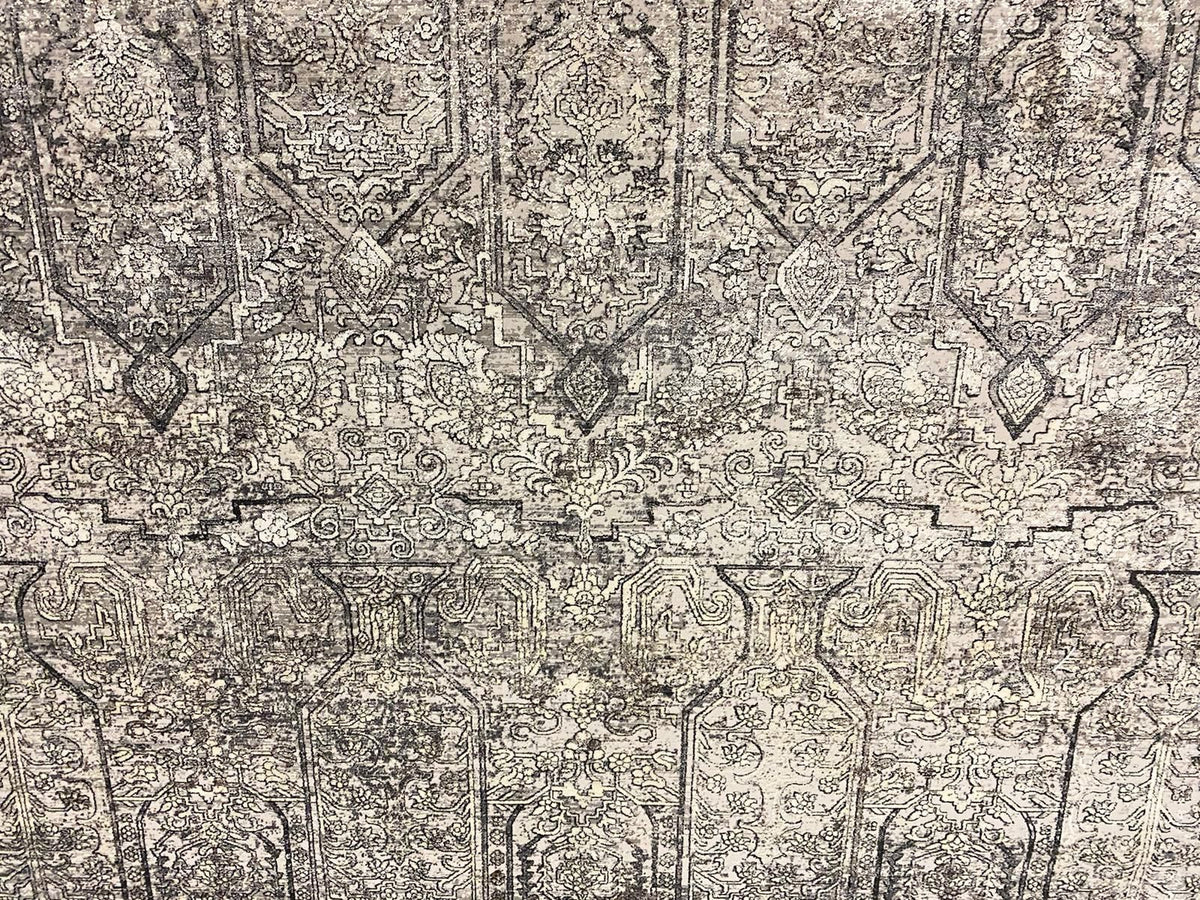 8x10 Gray and White Turkish Antep Rug