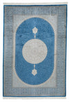 6x10 Ivory and Blue Turkish Antep Rug