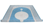 6x10 Ivory and Blue Turkish Antep Rug