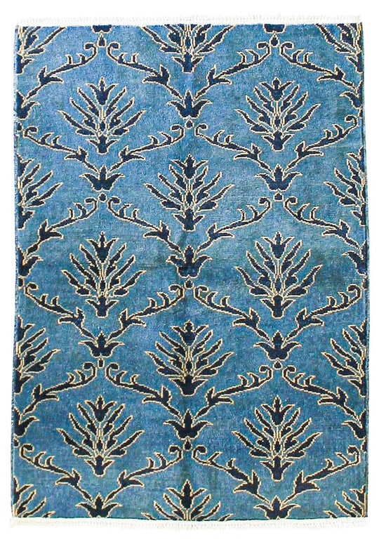 3x5 Navy and Gold Modern Contemporary Rug