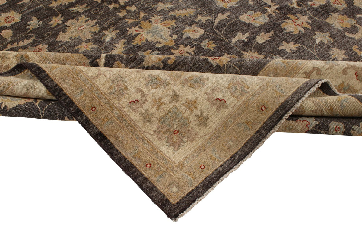 9x12 Gray and Ivory Turkish Oushak Rug