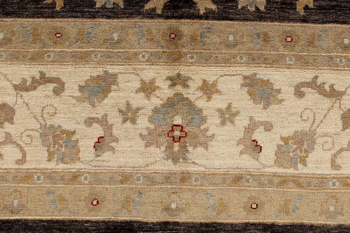9x12 Gray and Ivory Turkish Oushak Rug