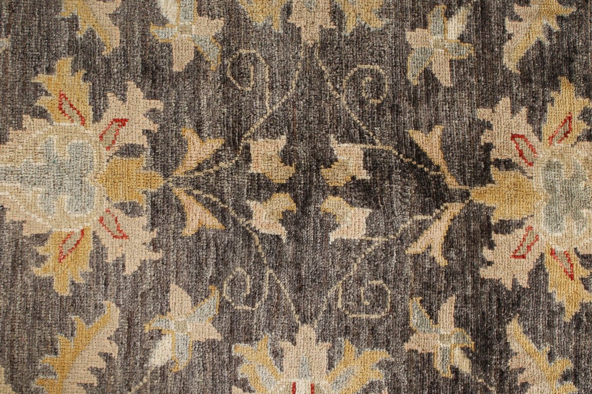 9x12 Gray and Ivory Turkish Oushak Rug