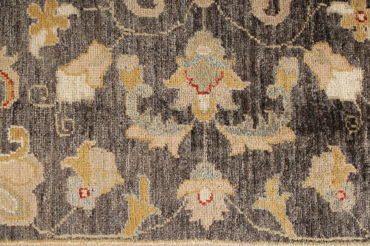 9x12 Gray and Ivory Turkish Oushak Rug