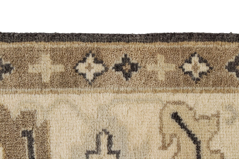 9x12 Gray and Ivory Turkish Oushak Rug