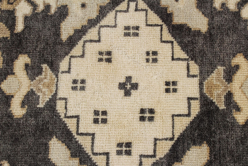 9x12 Gray and Ivory Turkish Oushak Rug