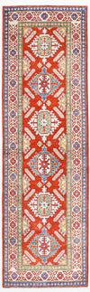 3x9 Red and Ivory Kazak Tribal Runner