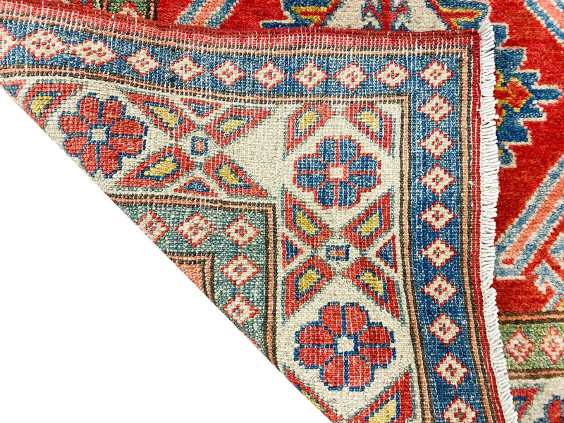 3x9 Red and Ivory Kazak Tribal Runner