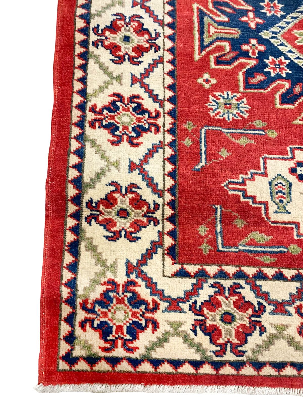 3x8 Red and Ivory Kazak Tribal Runner
