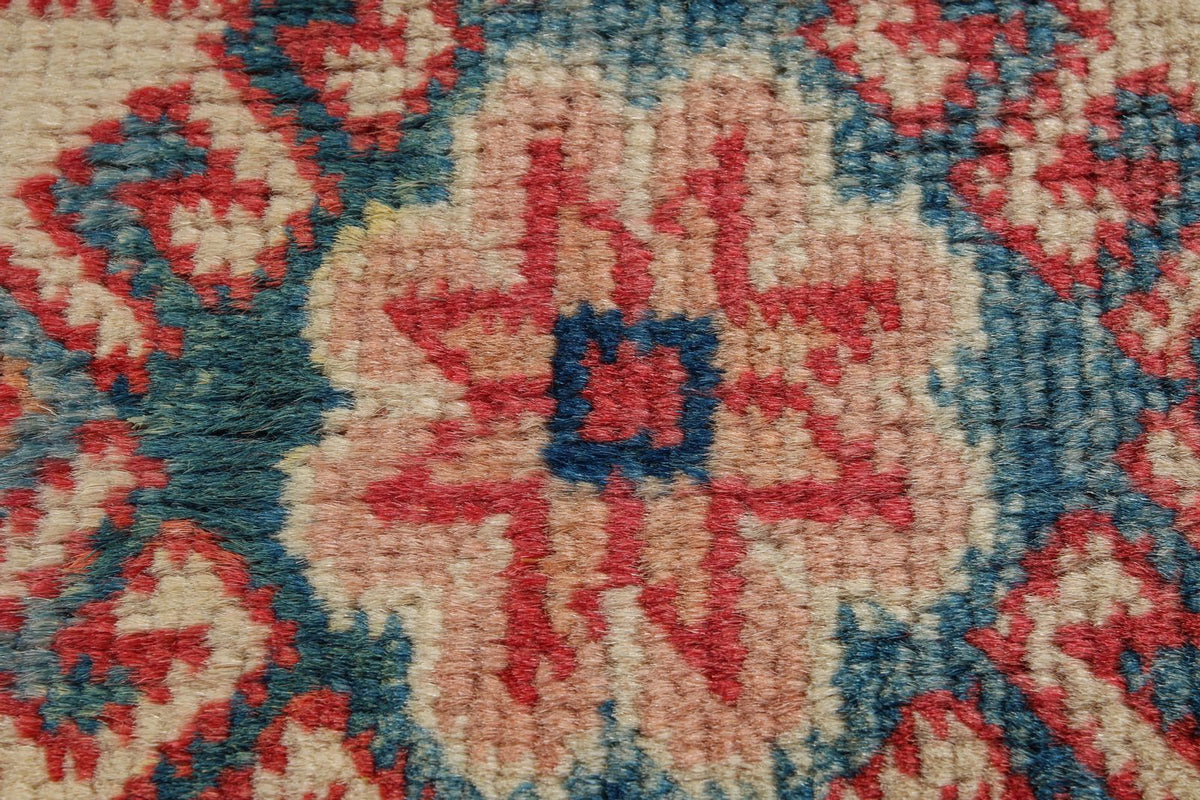 2x3 Red and Ivory Kazak Tribal Rug