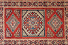 2x3 Red and Ivory Kazak Tribal Rug