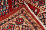 2x3 Red and Ivory Kazak Tribal Rug