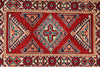 2x3 Red and Ivory Kazak Tribal Rug