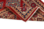 2x3 Red and Ivory Kazak Tribal Rug