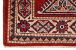 2x3 Red and Ivory Kazak Tribal Rug