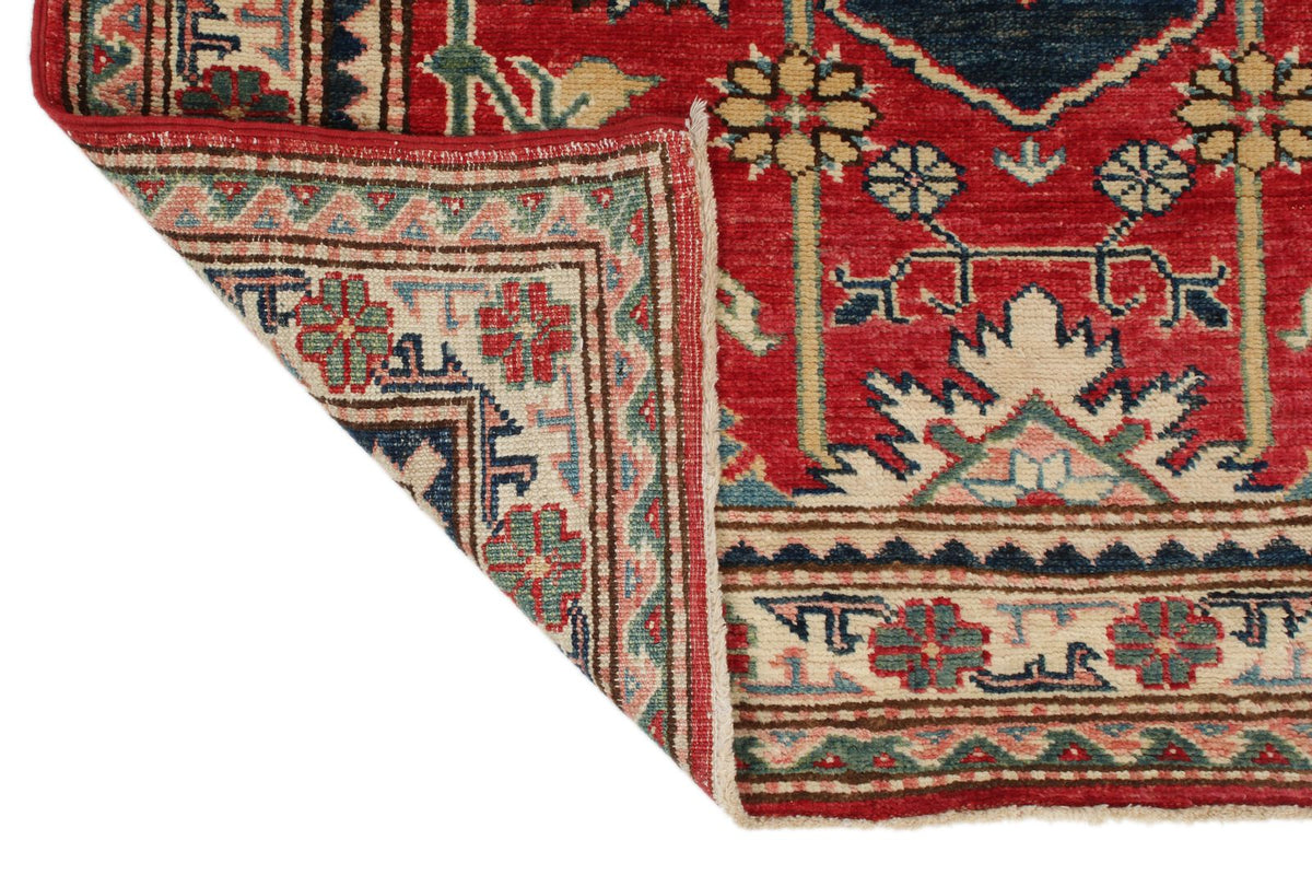 3x9 Red and Ivory Kazak Tribal Runner