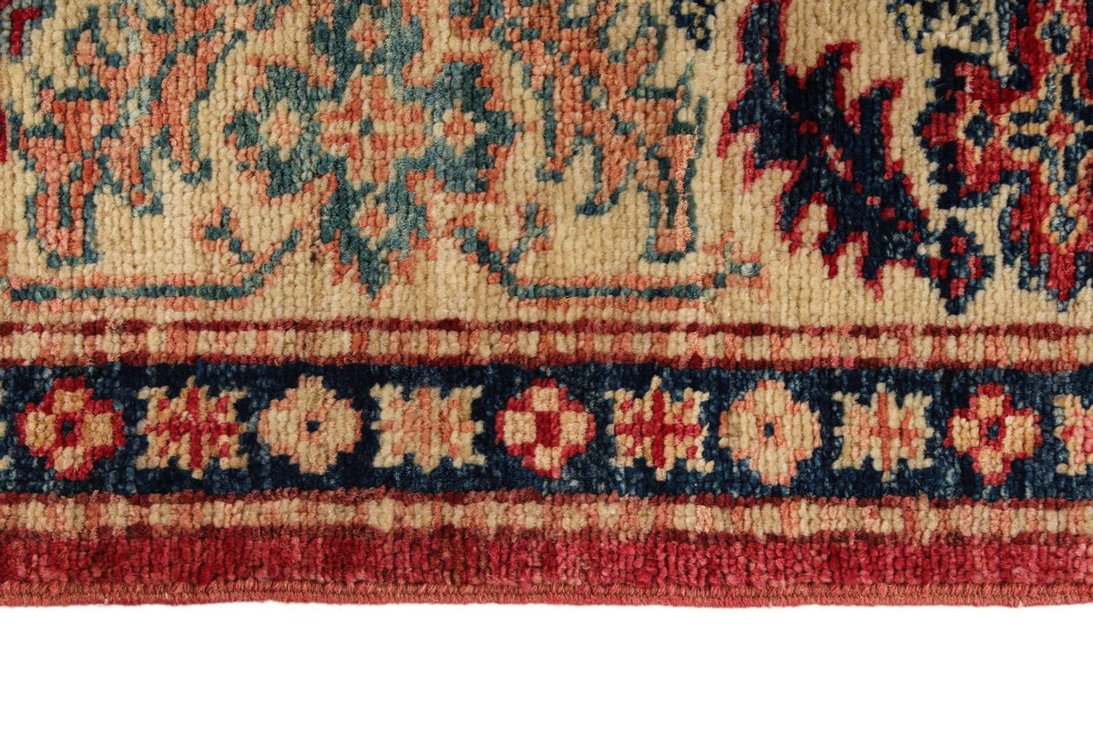 4x6 Red and Ivory Kazak Tribal Rug