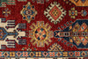 4x6 Red and Ivory Kazak Tribal Rug