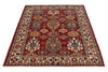 4x6 Red and Ivory Kazak Tribal Rug