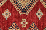4x6 Red and Ivory Kazak Tribal Rug