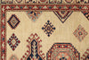 4x6 Ivory and Red Kazak Tribal Rug