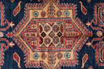 4x6 Navy and Red Kazak Tribal Rug