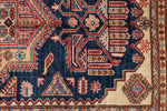 4x6 Navy and Red Kazak Tribal Rug