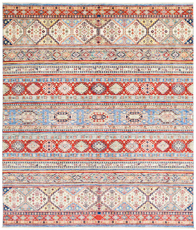 8x9 Multicolor Turkish Tribal Rug