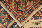 5x7 Ivory and Red Kazak Tribal Rug