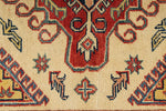 5x7 Ivory and Red Kazak Tribal Rug