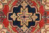 5x7 Ivory and Red Kazak Tribal Rug