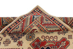 5x7 Ivory and Red Kazak Tribal Rug