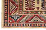 5x7 Ivory and Red Kazak Tribal Rug