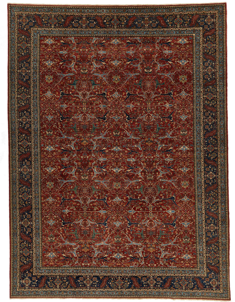 10x13 Red and Navy Anatolian Traditional Rug