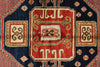 4x6 Green and Red Kazak Tribal Rug